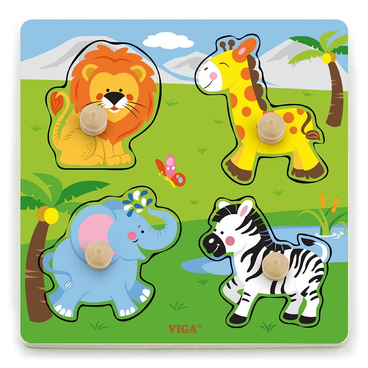 Viga Toys - Puzzle à gros boutons - animaux sauvages